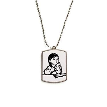 Imagem de DIYthinker Colar para animais de estimação com pingente de corrente de aço inoxidável patriotismo para mesa para meninas