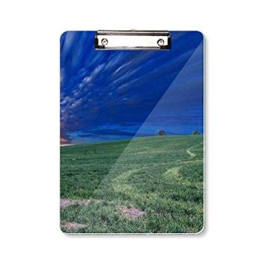Imagem de Grassland Prancheta verde azul céu pasta, bloco de notas placa de apoio A4