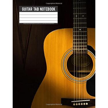 Imagem de Guitar Tab Notebook: 108 Pages Manuscript Paper Notebook for Guitar With Lyric Line, Staff, TAB and Chord Boxes (8.5"x11"): Guitar Tab Notebook