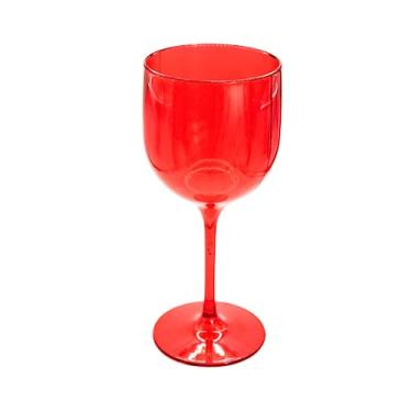 Imagem de Kit 30 Taças De Vinho De Acrílico Cristal 280ml Festas Aniversario Natal Cor:Vermelho
