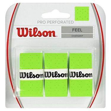 Imagem de WILSON Pro Overgrip perfurado pacote com 3 - Tênis - Badminton - Squash (verde)