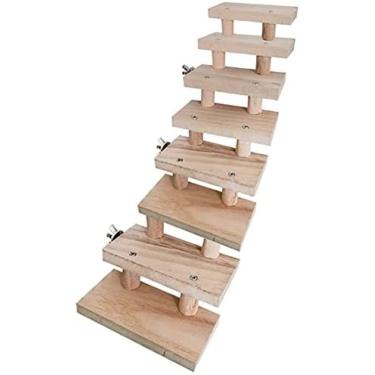 Imagem de Suporte Escada Brinquedos 3/4/5/6/7/8 Camadas Escada De Madeira Pássaro Papagaio Brinquedo Subir Escadas Brinquedos Para Animais De Estimação Gaiola,8 Escadas,incomparable123