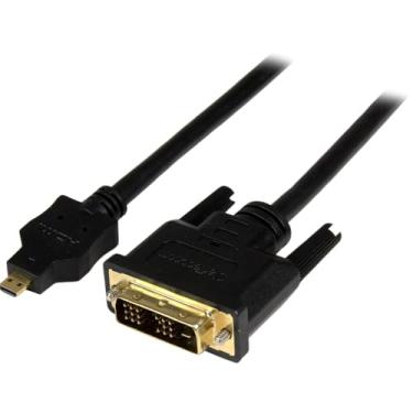 Imagem de StarTech. Com cabo Micro HDMI para DVI de 3 pés (1 m) – Cabo adaptador Micro HDMI para DVI – Dispositivo Micro HDMI tipo D para DVI-D Single Link Monitor/Display/Projetor Cabo conversor