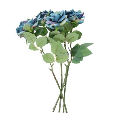 Imagem de Abaodam 4 Peças Flores De Rosa Artificiais Decoração De Casa Buquê De Casamento DIY Rosa Flor De Seda Escolha Flor De Rosa Namorados Flor Artificial Rosas De Seda Flor De Casamento