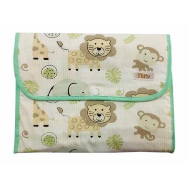 Imagem de Bolsa Higiênica Para Bebê C/Porta Fraldas Necesser Organizadora – Safari Verde