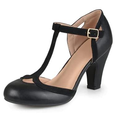 Imagem de Journee Collection Womens Olina Classic Mary Jane Pumps with T-Strap and Buckle Closure, Black, 7