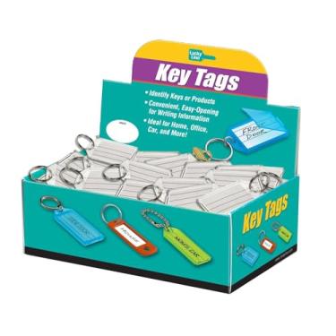 Imagem de Lucky Line Etiqueta de chave de força extra com anel dividido, transparente, 100 por caixa de exibição (20400)