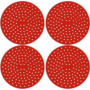 Imagem de Almofada Silicone Para Fogão de Indução Kit 4 Peças Vermelho