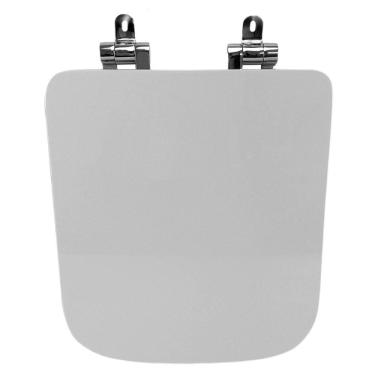 Imagem de Assento Sanitário Poliéster para Louça Misti icasa Slow Close Cromado Branco