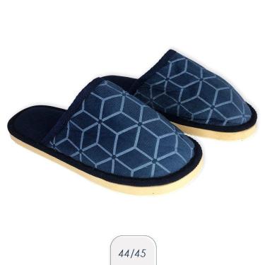 Imagem de Pantufa Masculina Adulto Antiderrapante Macia Azul 44/45