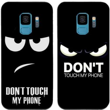 Imagem de 2 peças Don't Touch My Phone impresso TPU gel silicone capa de telefone traseira para Samsung Galaxy (Galaxy S9)