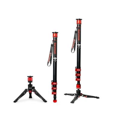 Imagem de IFOOTAGE Monopé de câmera Cobra 3 A180F, monopé de vídeo profissional de alumínio de 180 cm com base de tripé, carga máxima de 10 kg