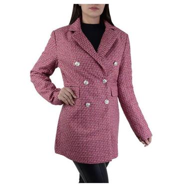 Imagem de Casaco Feminino Pellini Xadrez Rosa - GD5116-Feminino