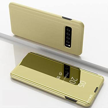 Imagem de Capa Smart Mirror Flip para Samsung Galaxy A51 A71 A50 A10 A40 S20 S10 S8 S9 Note10 9 8 Plus M31 M51 A30 A21 A81 Capa de telefone, dourada, para Samsung M20