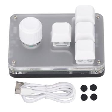 Imagem de Teclado Mecânico para Jogos Com Teclado de 4 Teclas, Teclado Mecânico Com Uma Mão, Teclado Azul Com Luz RGB, Teclado Programável, Teclado Macro Pad RGB
