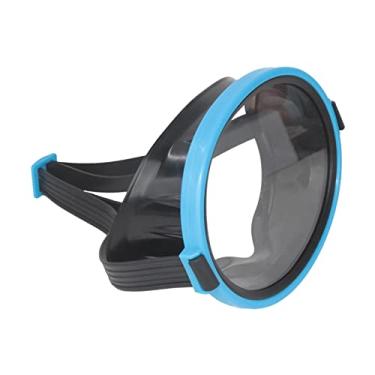 Imagem de Almencla de oval clássica para crianças, ajuste confortável de silicone, lente de livre de névoa, use com snorkel e, Azul