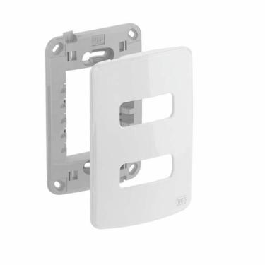 Imagem de  compose placa + suporte 4x2 2 posições branca  - weg