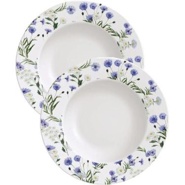 Imagem de Kit Jogo Prato Raso Jantar 2 Pessoas 2Pçs Ana Alice 27,5cm - Genérico