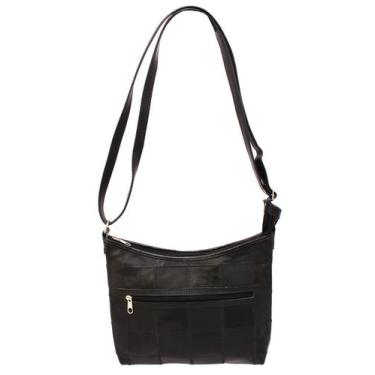 Imagem de Bolsa Media Em Retalhos De Couro Doras Bolsas Feminina BLSR215, Preto