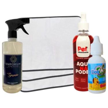 Imagem de Kit 3 Tapetes Higiênicos Pet + Água perfumada 500ml Emporium + Xixi Si