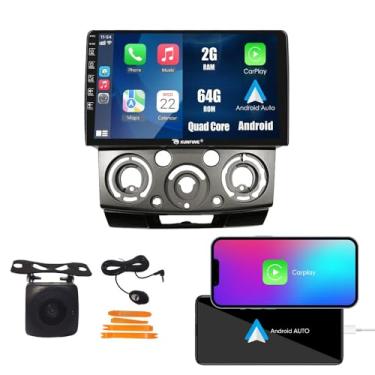 Imagem de CarPlay Android Navegação Automática Estéreo GPS Rádio Câmera Display 22.9 cm IPS Touchscreen Headunit Tablet Pad Media Player para Ford Everest/Ranger e Mazda BT-50 2006-2010, se aplicável Quad Core
