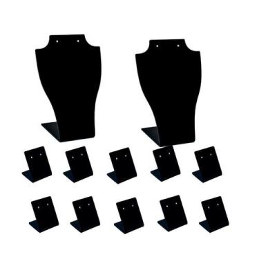Imagem de Kit vitrine expositores de colares e brincos + brinco pequeno preto - 