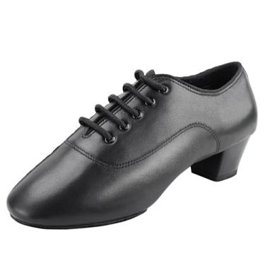 Imagem de Very Fine Tênis masculino Valerian Marcus and Constantine Latin Collection Bachata Salsa Social Ballroom Dance Shoes, Pele de cordeiro preta valeriana, 45