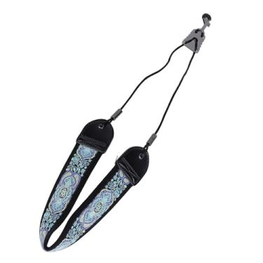 Imagem de Alça de Pescoço Bordada para Saxofone, Acessórios de Instrumento Ajustáveis ​​com Gancho de Metal, para Saxofones Alto, Tenor, Soprano e Barítono (TS‑07 Totem Azul)