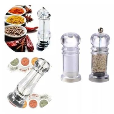 Imagem de Moedor De Pimenta Do Reino Sal Porta Condimento Cozinha Luxo Dosador -