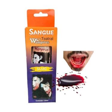Imagem de Sangue Falso Comestível Slug 120ml Maquiagem Teatral Festas