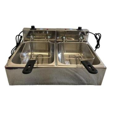 Imagem de Fritadeira elétrica 10 litros profissional inox 2 cubas - gm equipamen