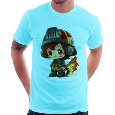 Imagem de Camiseta Bombeiro Mirim - Foca na Moda, Azul claro, GGG