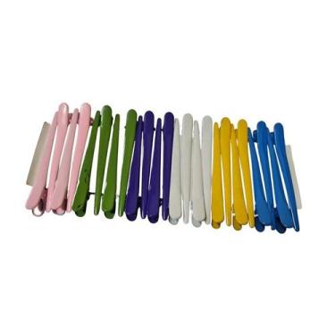 Imagem de 24 Presilhas Bico De Pato Metal Colorida Para Cabelos - Lynx produções