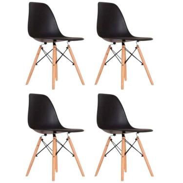 Imagem de Conjunto 4 Cadeiras Eames Eiffel Dkr Movescan Preta