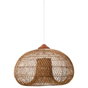 Imagem de Cúpula Para Luminária De Teto Em Rattan 80X51Cm Rafimex