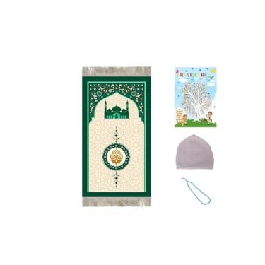 Imagem de Generic Tapete de Área Tapete de Oração Infantil Tapete de Oração para Crianças Mesquita Verde Verde Pequeno