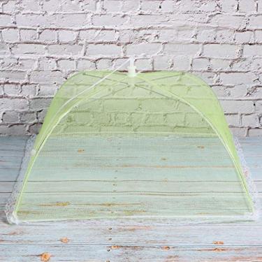 Imagem de Tenda Dobrável de Malha Lavável Akozon 2 Peças, Capa de Insetos Verde Com Acabamento Em Renda de 16 Polegadas, Capa de Comida de 43 X 43 Cm, Rede Mosquiteira Dobrável, Ideal para