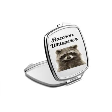 Imagem de SpreadPassion Espelho compacto Raccoon Whisperer, presente de guaxinim, espelho fotográfico guaxinim, espelho de maquiagem de viagem, espelho pequeno de mão, espelho de bolso portátil, ideia de