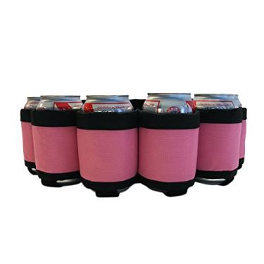 Imagem de Cinto de cerveja – Suporte de isolamento resistente para 6 cervejas geladas – Alça ajustável na cintura com fivela – Bolso com zíper oculto, 6 cores para escolher – Coldre divertido, festa legal,