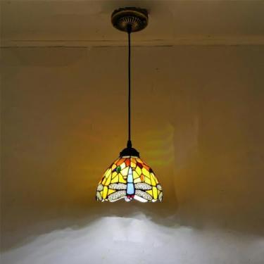 Imagem de Restaurante Contemporâneo Lustre Campo Americano Sala Quarto Hotel Corredor Vidro Colorido Lâmpada Pingente (C D20CM)