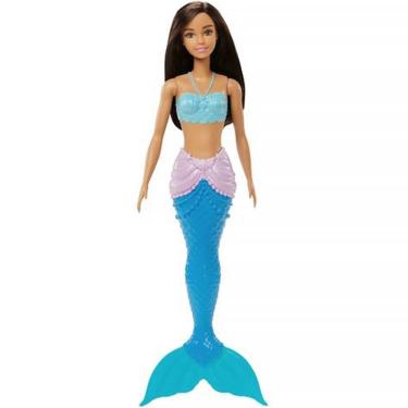 Imagem de Boneca Barbie Sereia Morena com Calda Azul HGR04 HGR07 - Mattel