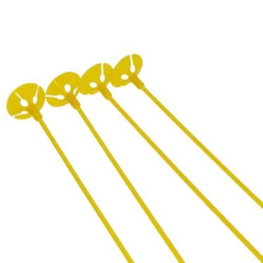 Imagem de Suporte Vareta Pega Balão 30cm Amarelo - 10 unid - Bonus Infladores