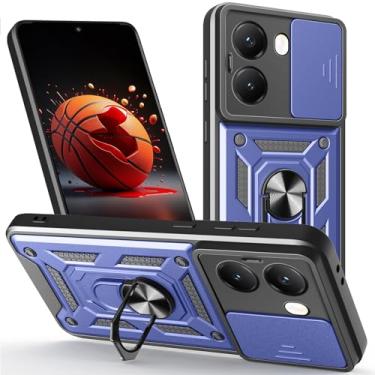 Imagem de Ysnzaq Capa protetora para Xiaomi Poco X7 Pro 5G, capa de proteção resistente à prova de choque de grau militar com suporte e capa de lente de câmera deslizante para Xiaomi Poco X7 Pro 5G SJ