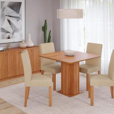 Imagem de Sala de Jantar Sophia 95x95cm sem Vidro com 04 Cadeiras Maia - Cimol
