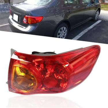 Imagem de waltyotur Luzes traseiras de lente clara, lâmpada de freio, luz traseira do passageiro, luz de freio vermelha, substituição para Toyota Corolla 8155002460 2009-2010