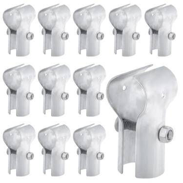 Imagem de Braçadeiras de trilho de 3,5 cm x 3,5 cm, braçadeiras T de trilho de extremidade encaixes de cerca de elos de corrente, grampos em T de painel para tubo OD de 1-3/20.3 cm, braçadeiras em T de tubo de