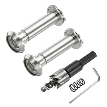 Imagem de PATIKIL Visualizador de porta de 9/40.6 cm, visor de porta de privacidade de cobre com capa de privacidade, 180 graus serve para porta de 3 a 6 cm com broca de 14 mm/0,55" para segurança, cromado