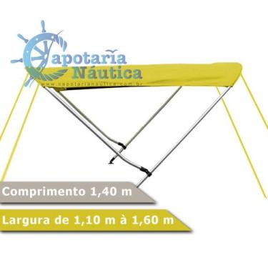 Imagem de Capota Toldo Nautico 2 Arcos Para Lanchas, Barcos de Aluminio e Botes 