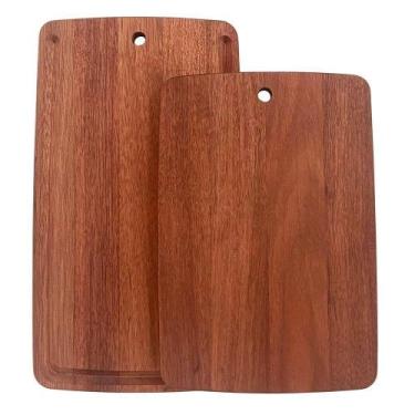 Imagem de Kit Tábuas Para Churrasco Em Madeira Jatobá Com Brancal E Acabamento E