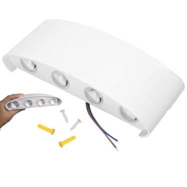 Imagem de Arandela Luminaria Parede 8W 8 Fachos Iluminaçao Externa Casa Garagem Rua Jardim Muro Luz Led Morna Segurança Bivolt